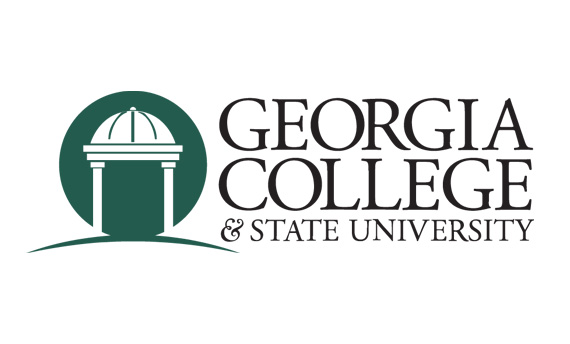 Georgia College & State University logo features a green dome illustration next to the university name in bold, black text.