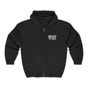Embroidered SSP Intl Logo — Full-Zip Hoodie