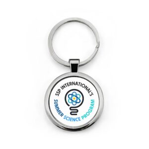 Round Stainless Steel Keychain – SSP International’s Summer Science Program Metal Keyring