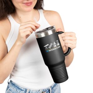 40oz Insulated SSPI Travel Mug – Science Lab Icons with SSPI logo